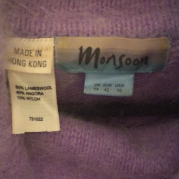 Lambswool/Angora Sweater Violet, size medium! - Picture 2 of 2